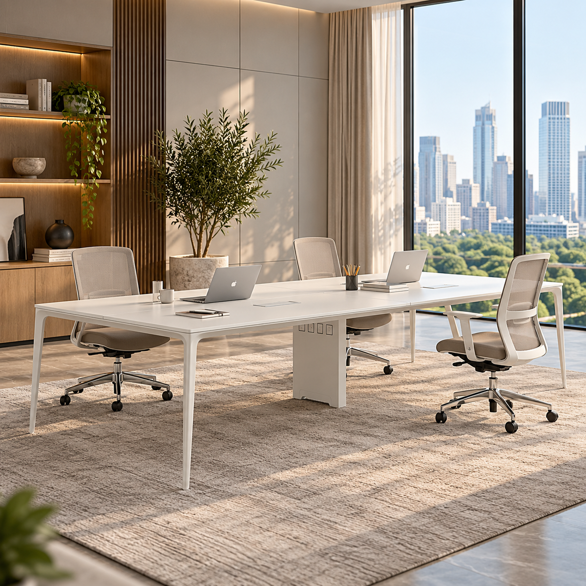 Arc Meeting Table - White 3.5 m