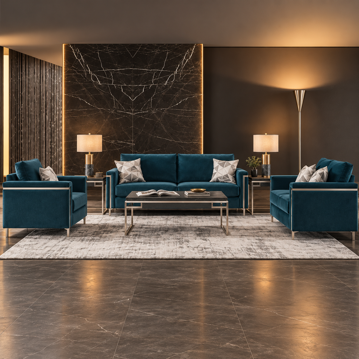 Orin Blue Living Room Set