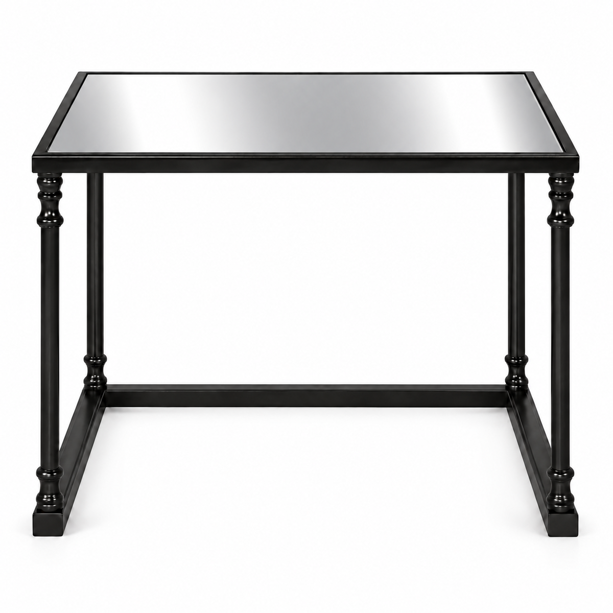 Henzler 62 W x 46 H x 63 D Black Nesting Nesting Table with Mirror Top