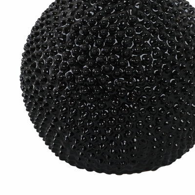 EC, GLOSS BLACK SPIKED CERAMIC VASE 8