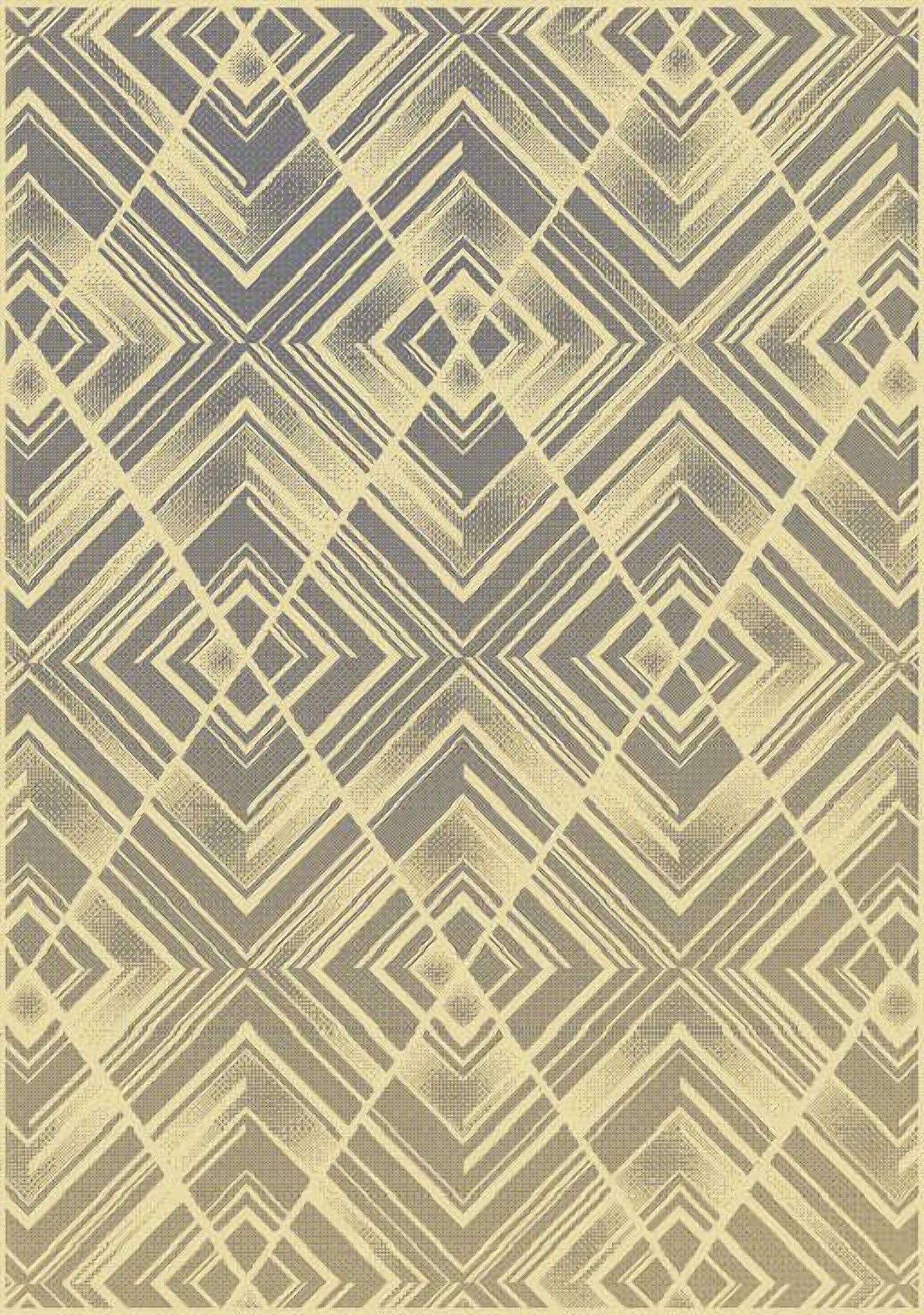 Ferrera Geometric Brown Rug - 240 x 340 cm