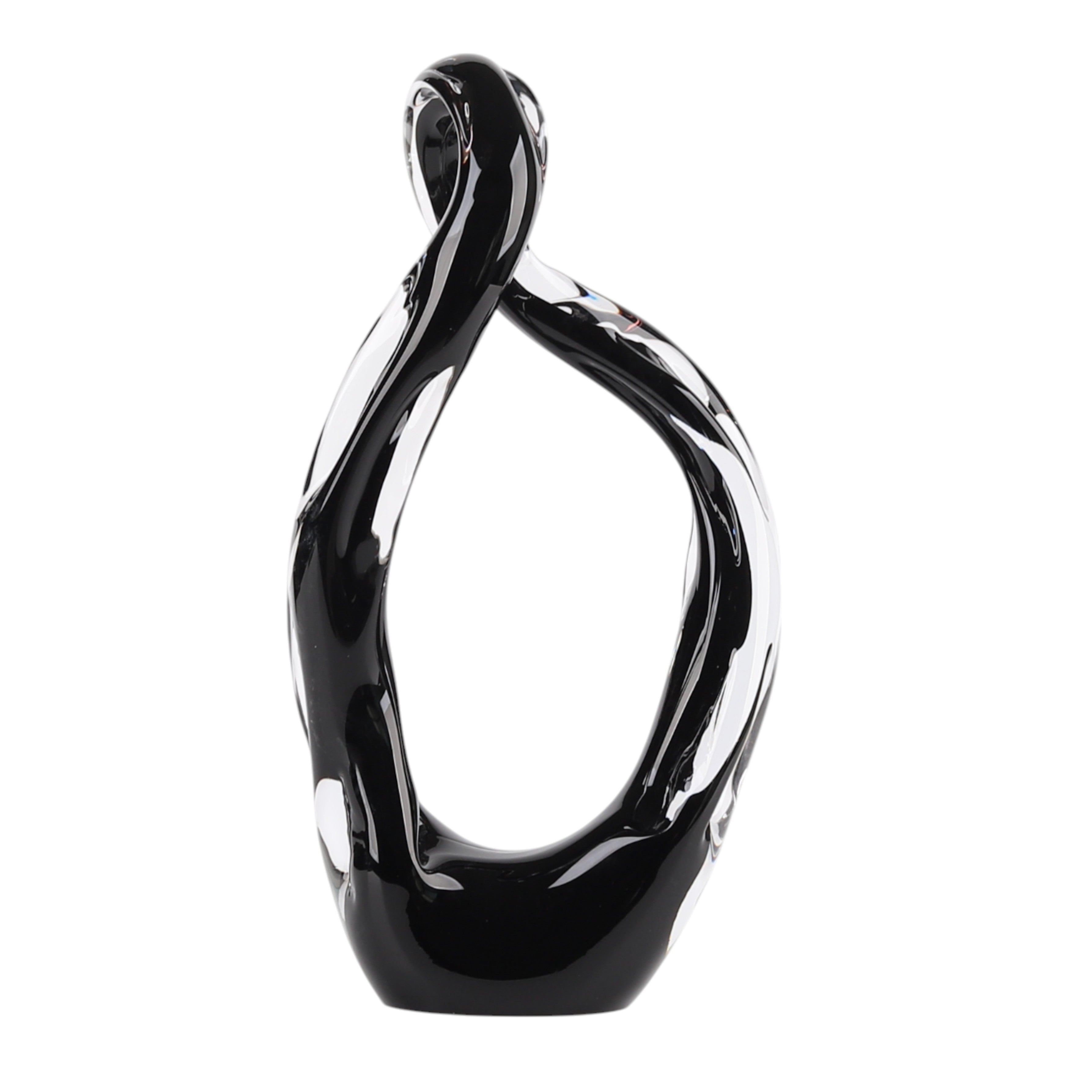 14" Zelah Black Glass Sculpture