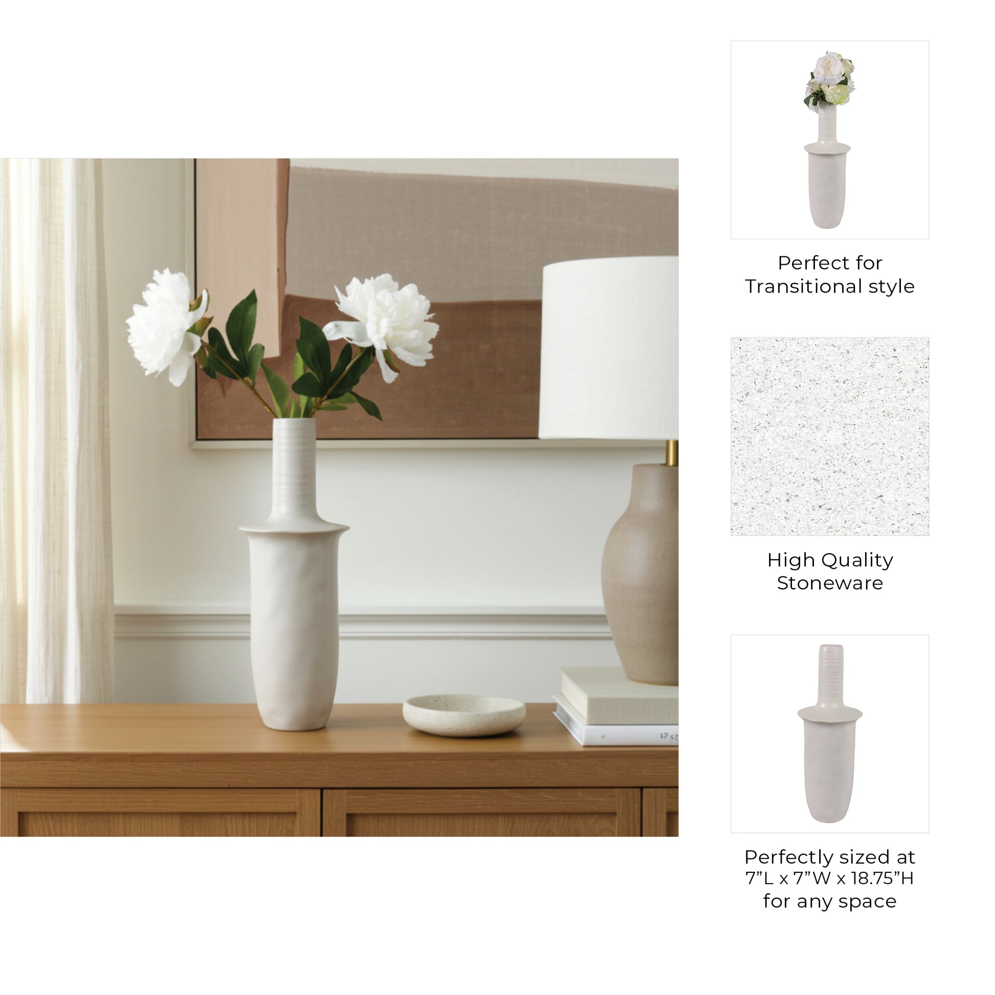مزهرية ميراج باللون الكريمي Mirage Cream Vase