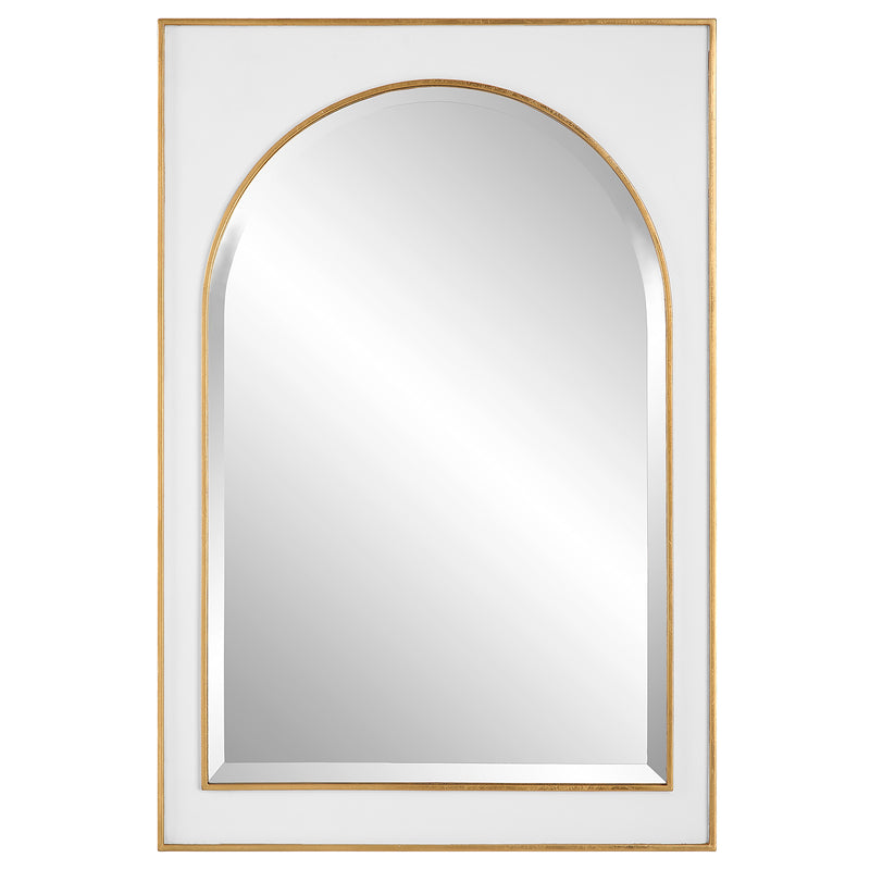 Crisanta Gloss White Arch Mirror