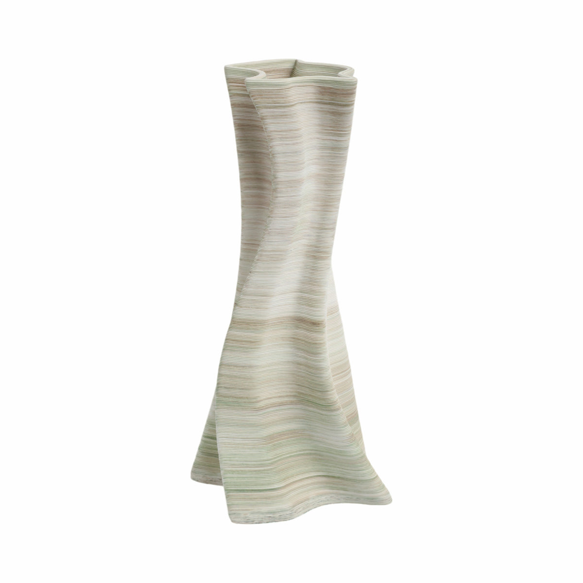 وعاء من الخزف مطبوع ثلاثي الأبعاد بتصميم الحلزون، متعدد الألوان caracol 3d Printed Porcelain Vase, Multi