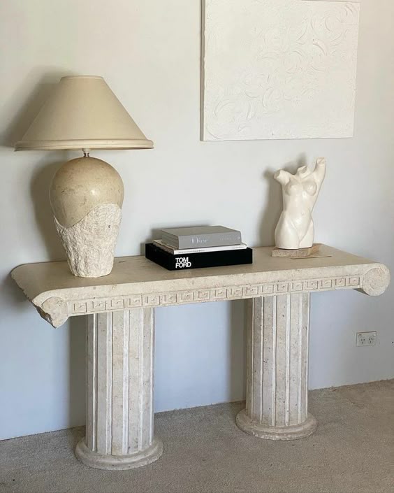 Royal | Eon Echo Natural Marble Stone Coffee Table - Beige - 120×40×100 cm