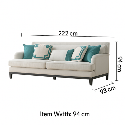 Greek Key Off White Sofa