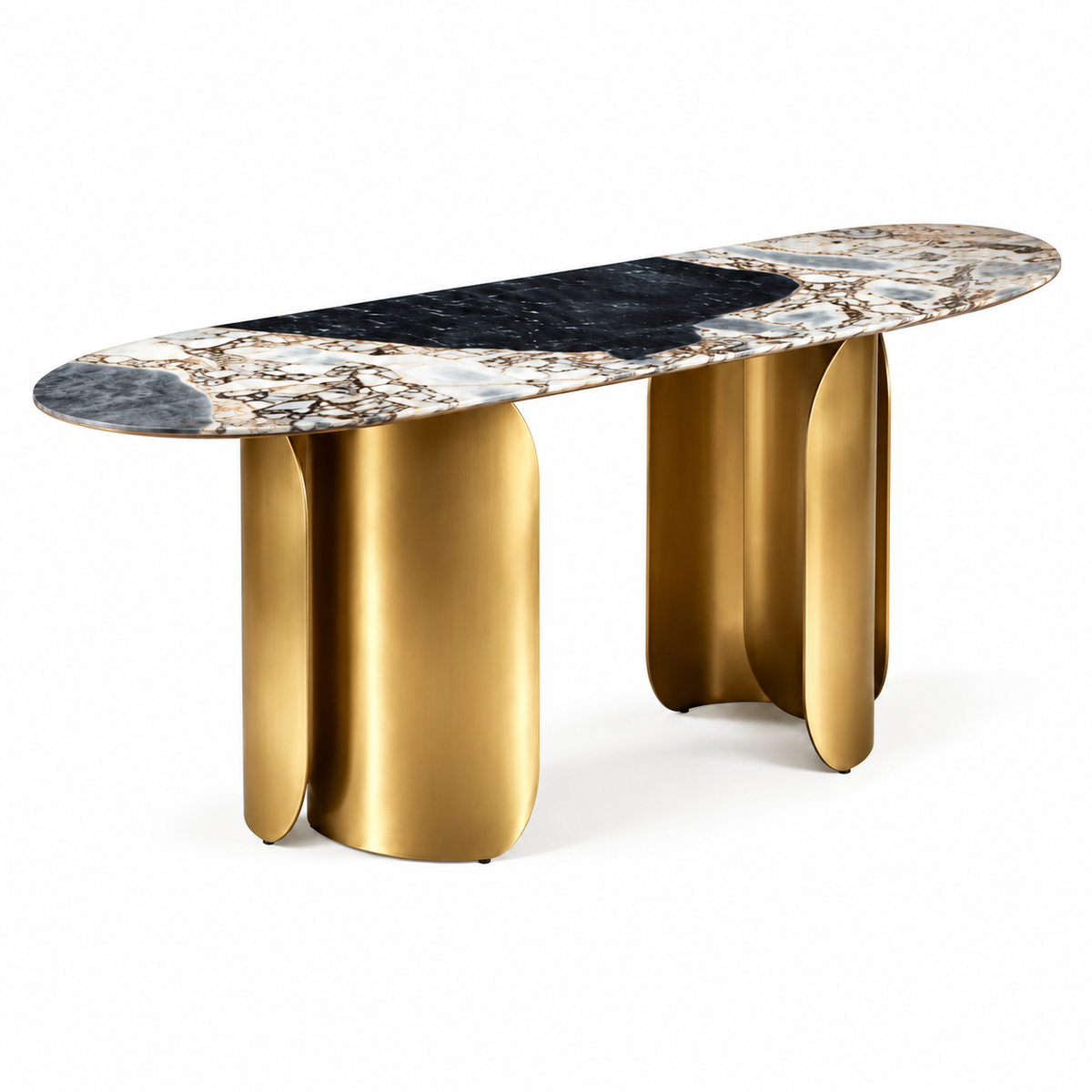 Twirl Ocean Storm Gold bar table