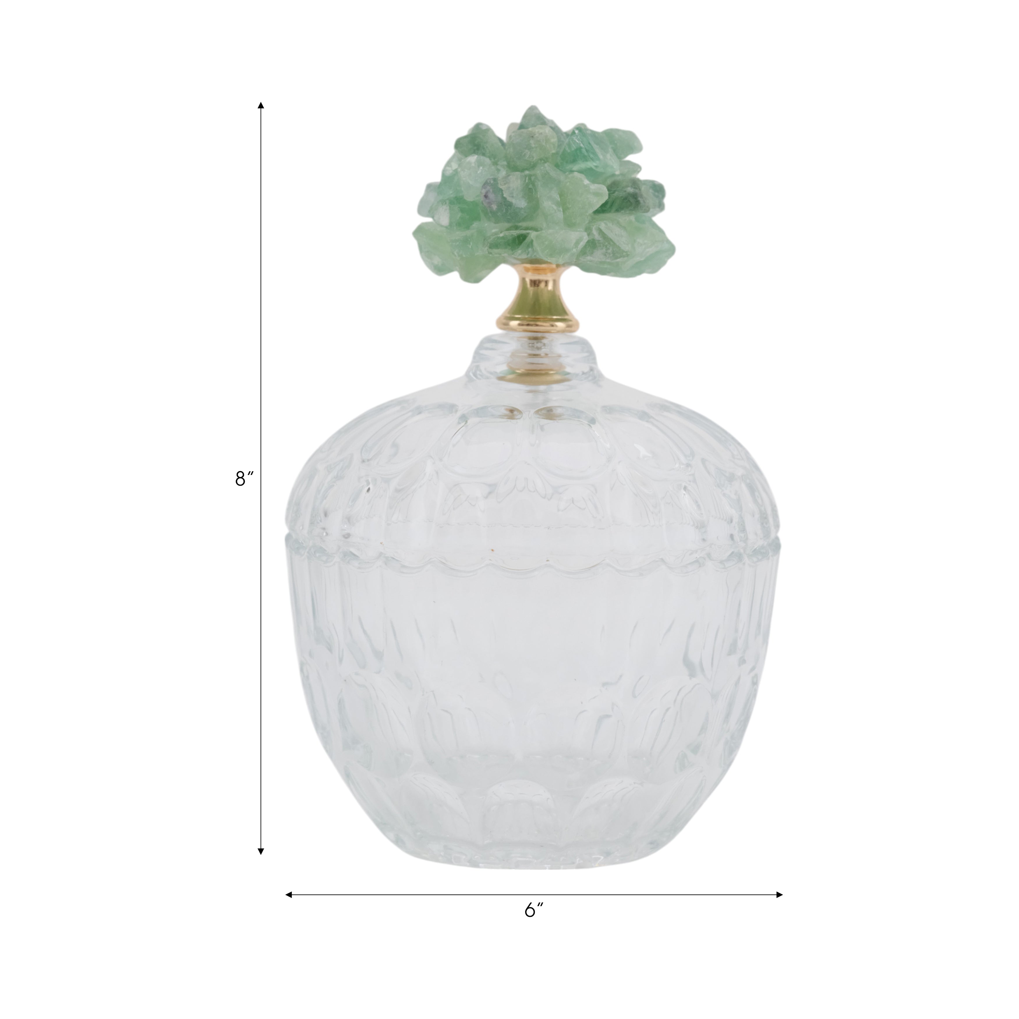 برطمان زجاجي بحجر أخضر لانسلوت Lancelot Green Stone Glass Jar