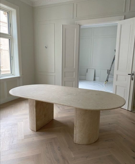 Royal | Coastal Breeze Natural Marble Dining Table - Beige - 220×120×80 cm