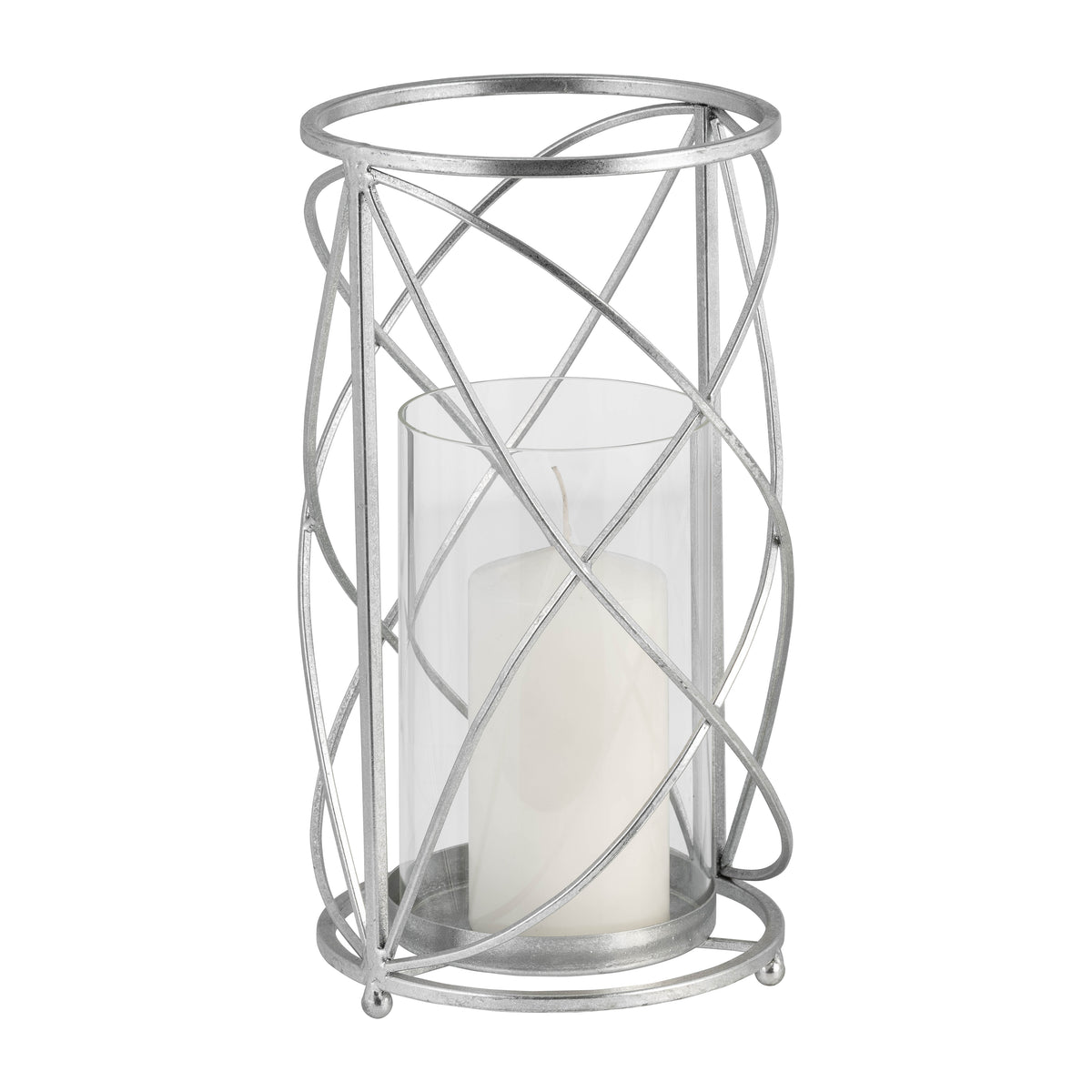 METAL 13" TABLE TOP DECOR, SILVER Candle Holders| Sagebrook Home