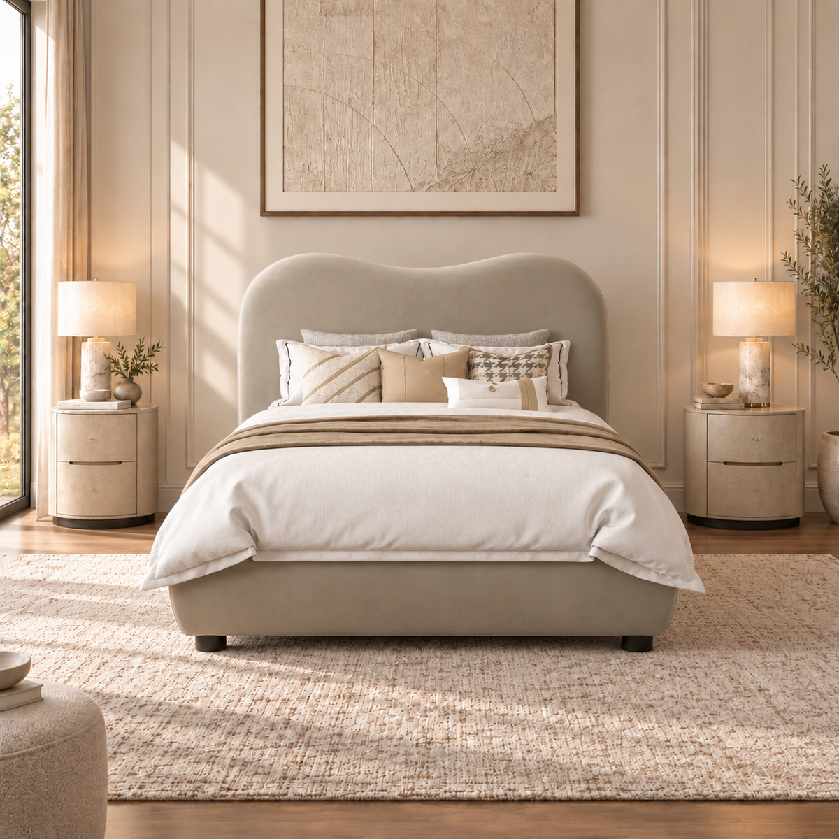 Newcastle Brown Upholstered Bed - Twin Bed