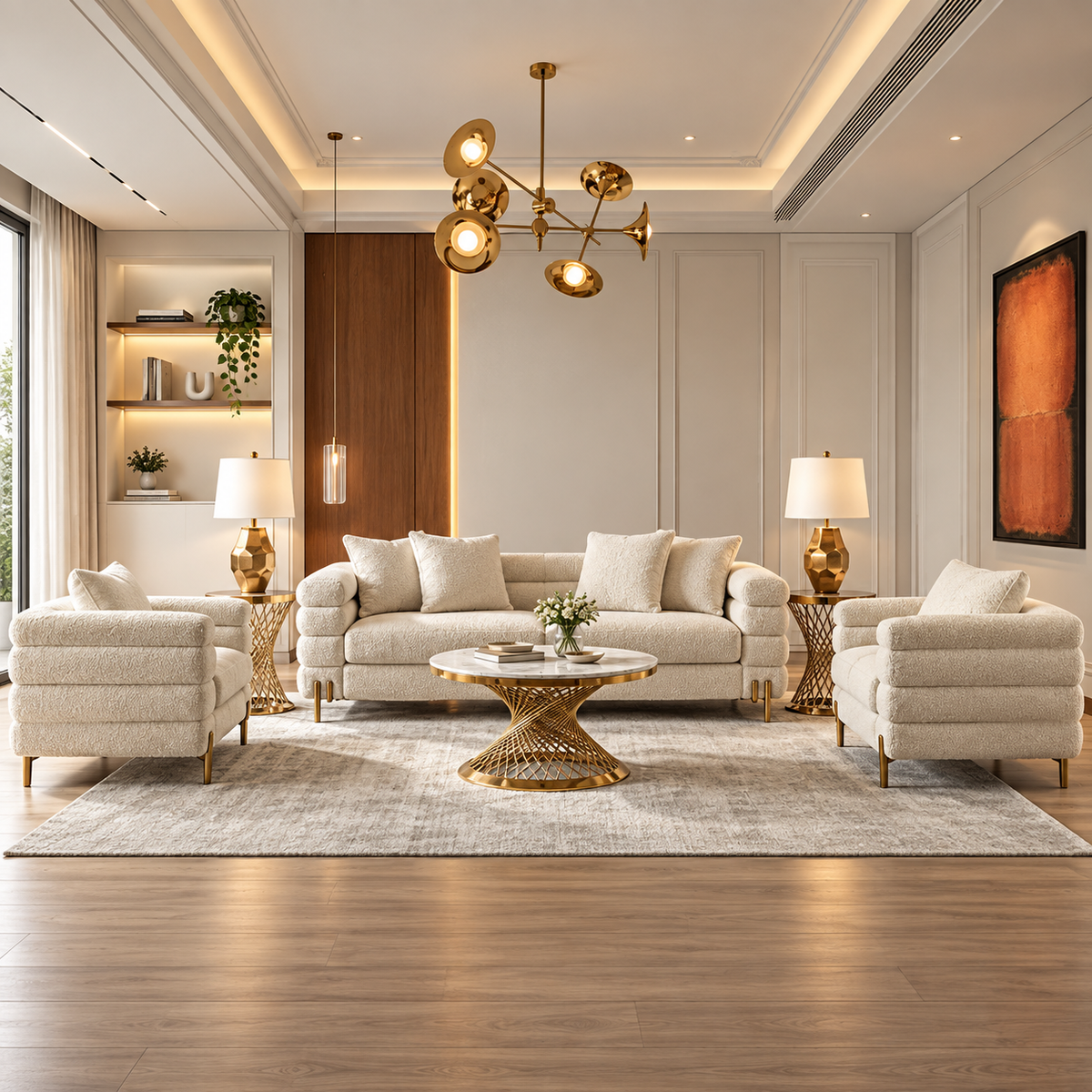 Cordelia Boucle Living Room Set