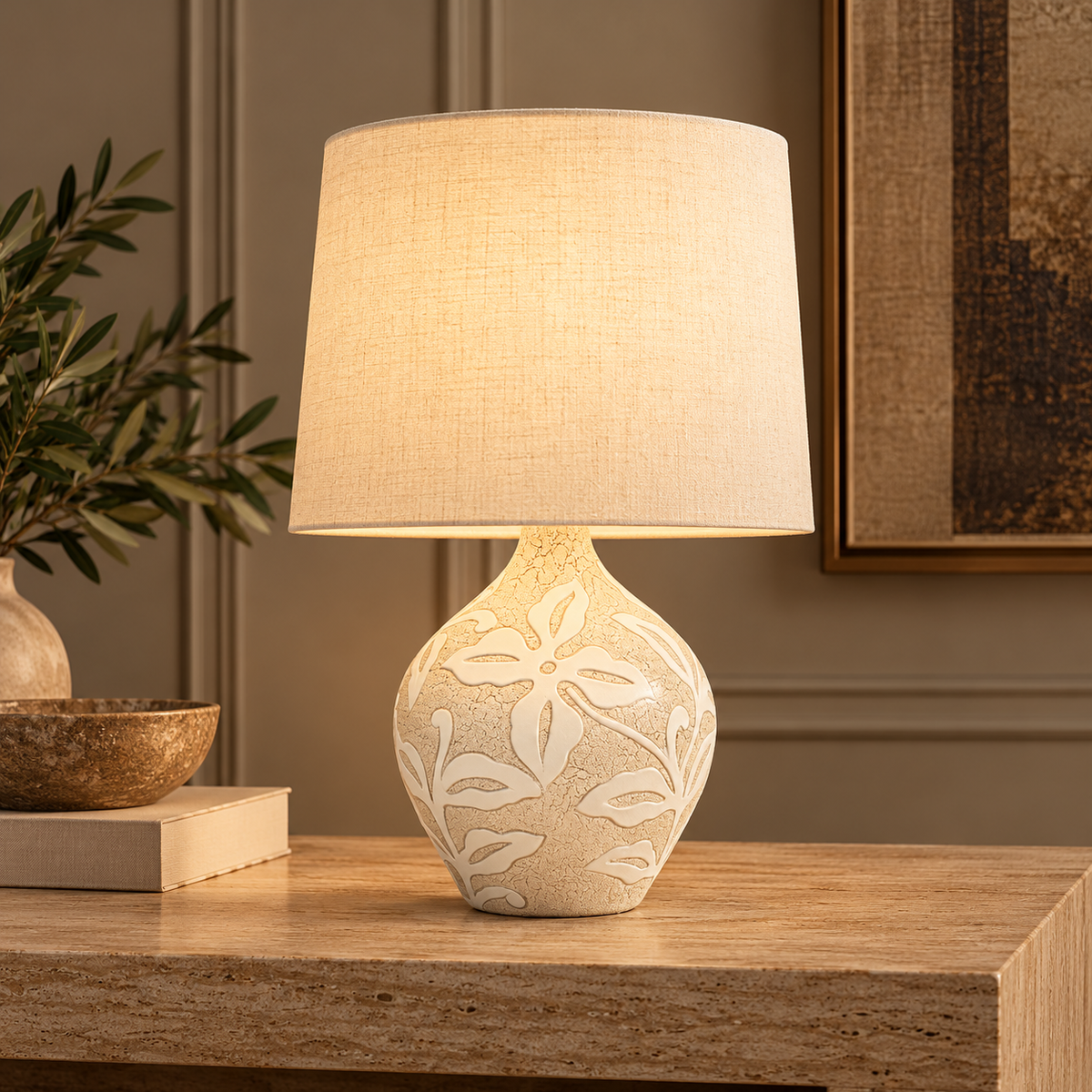 Brielle Natural Wood Table Lamp - 38cm