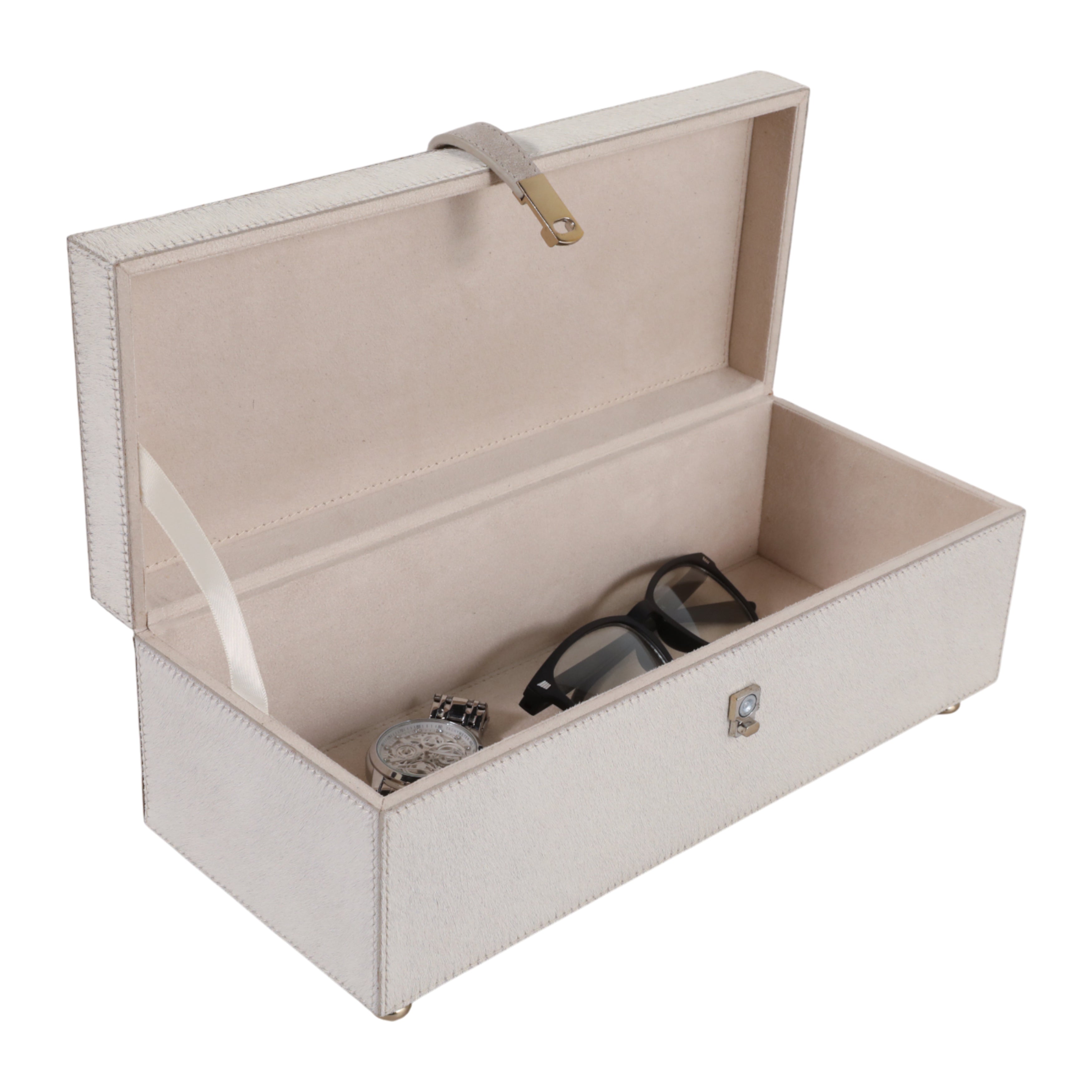 12" GENOA CREAM HAIR ON HIDE BOX