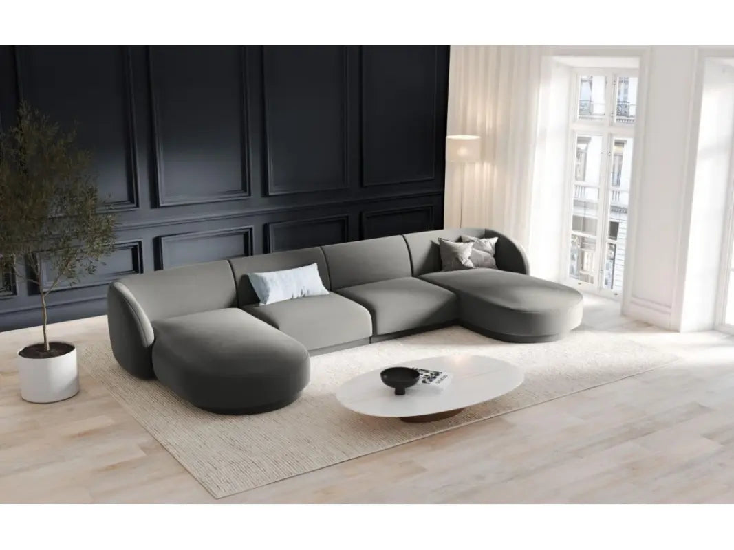 Royal | Plush Royal U-Shape Velvet Sofa - 350x170x170x80x85 cm