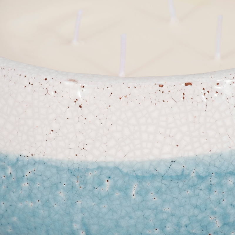 10" 35 Oz Moco Bamboo Bowl Candle, Light Blue - Al Rugaib Furniture