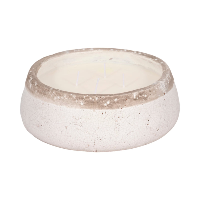 10" 35 Oz Wood Sage & Sea Salt Bowl Candle, Ivory - Al Rugaib Furniture