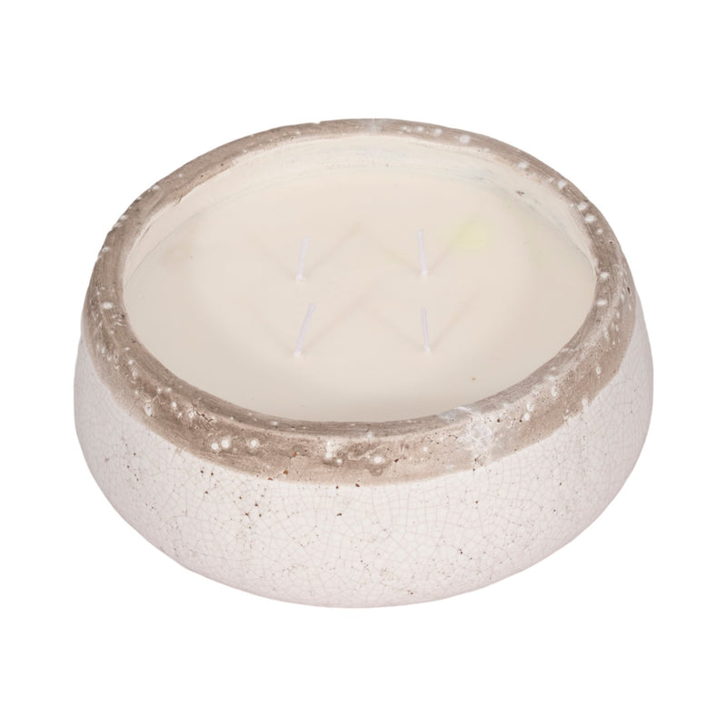 10" 35 Oz Wood Sage & Sea Salt Bowl Candle, Ivory - Al Rugaib Furniture