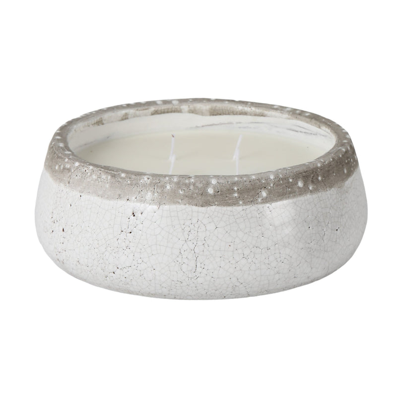10" 35 Oz Wood Sage & Sea Salt Bowl Candle, Ivory - Al Rugaib Furniture
