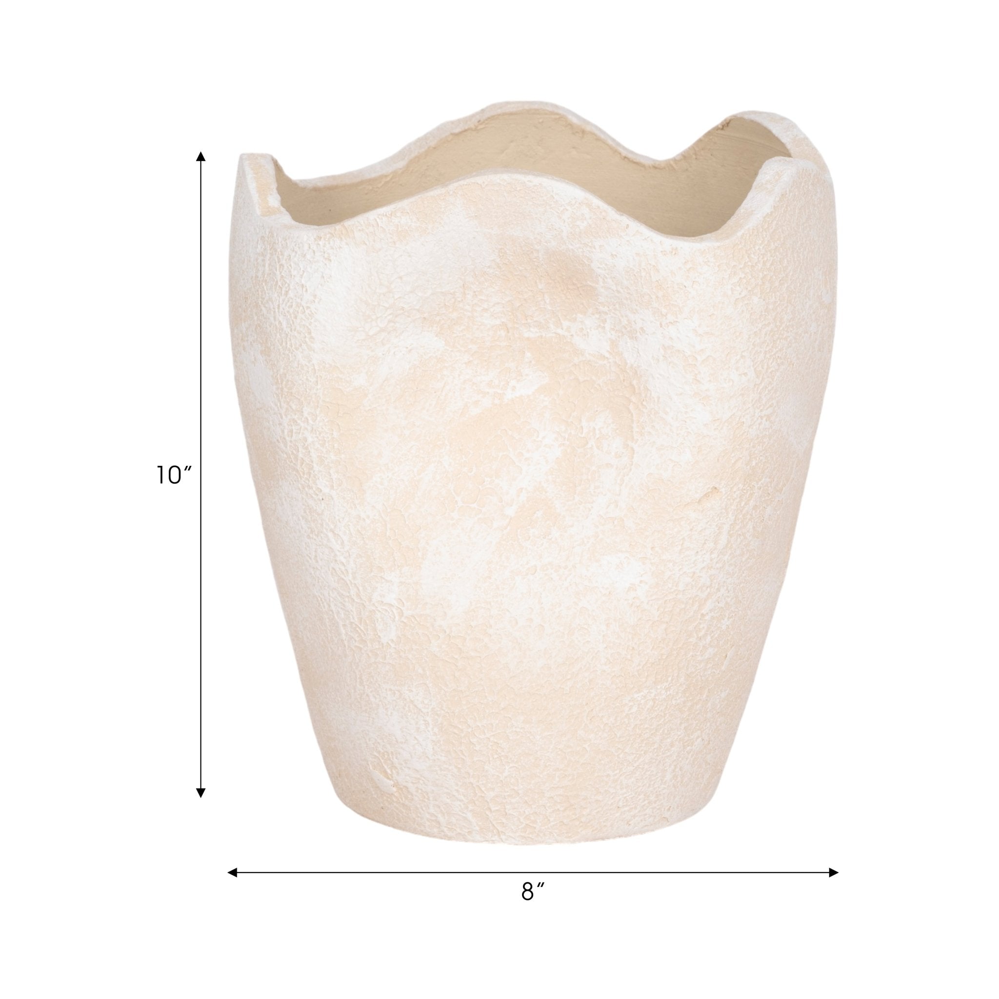 10" ABSTRACT TEXTURED TERRACOTTA VASE, IVORY Vases and Jars| Sagebrook Home