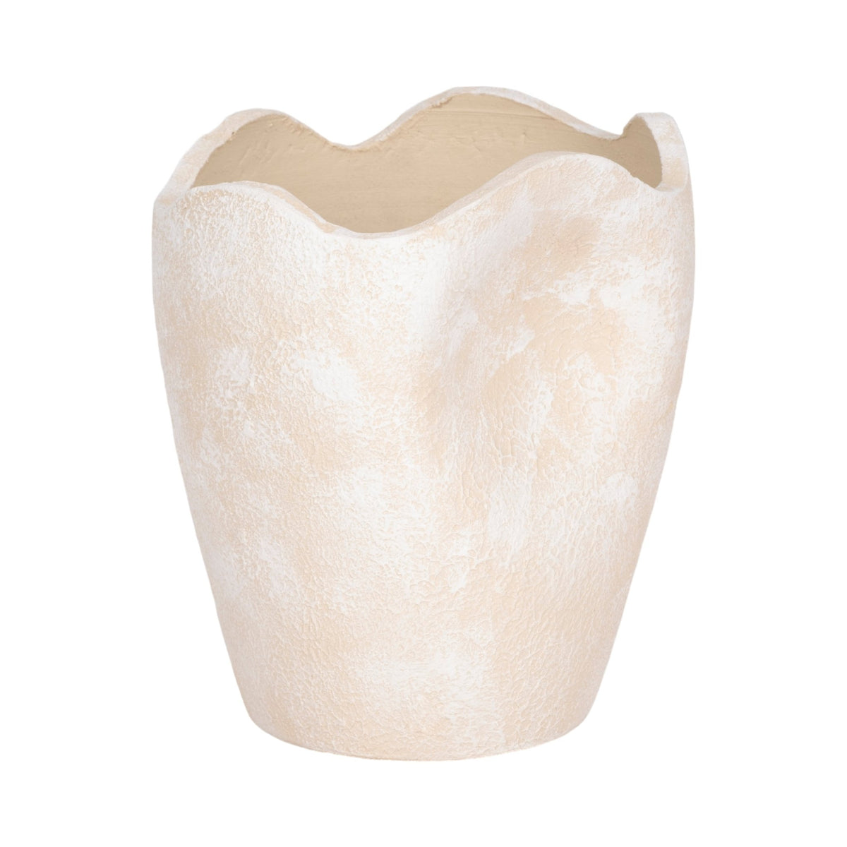 10" ABSTRACT TEXTURED TERRACOTTA VASE, IVORY Vases and Jars| Sagebrook Home