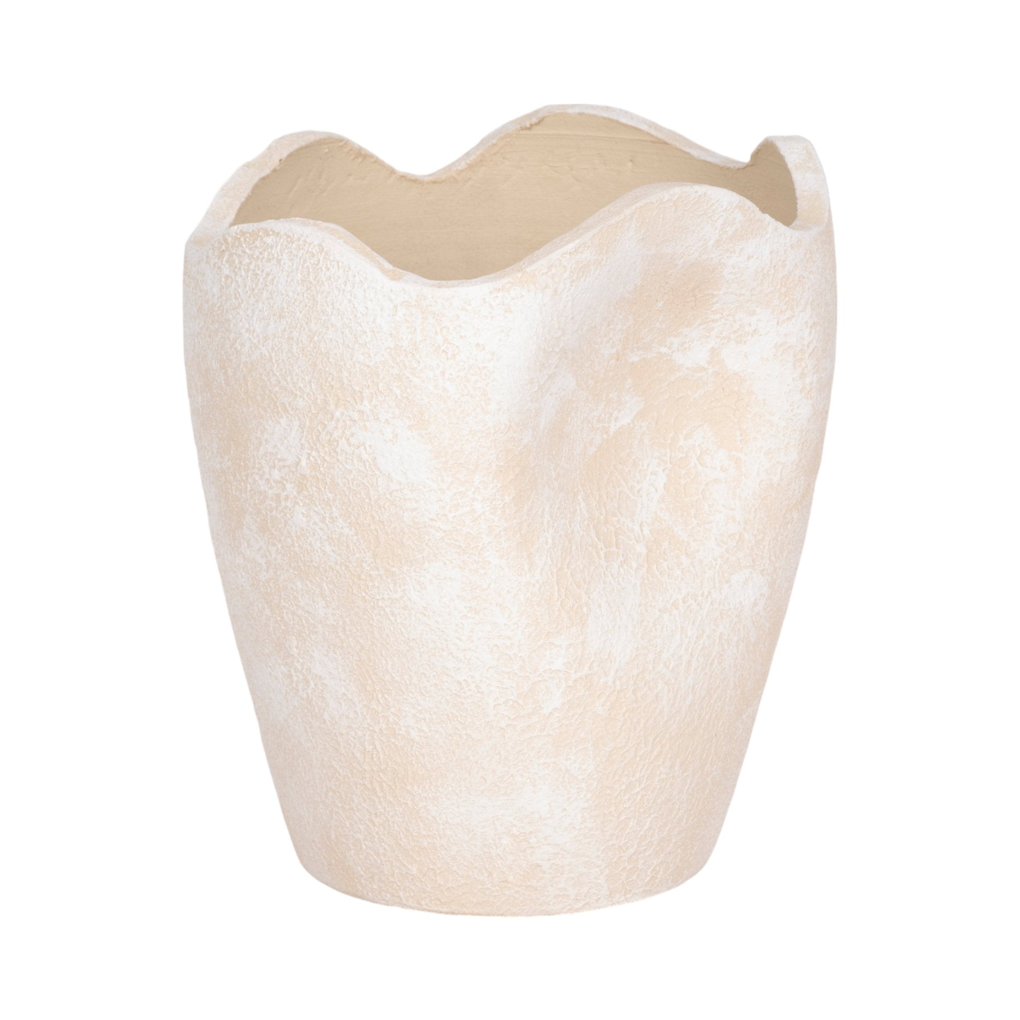 10" ABSTRACT TEXTURED TERRACOTTA VASE, IVORY Vases and Jars| Sagebrook Home