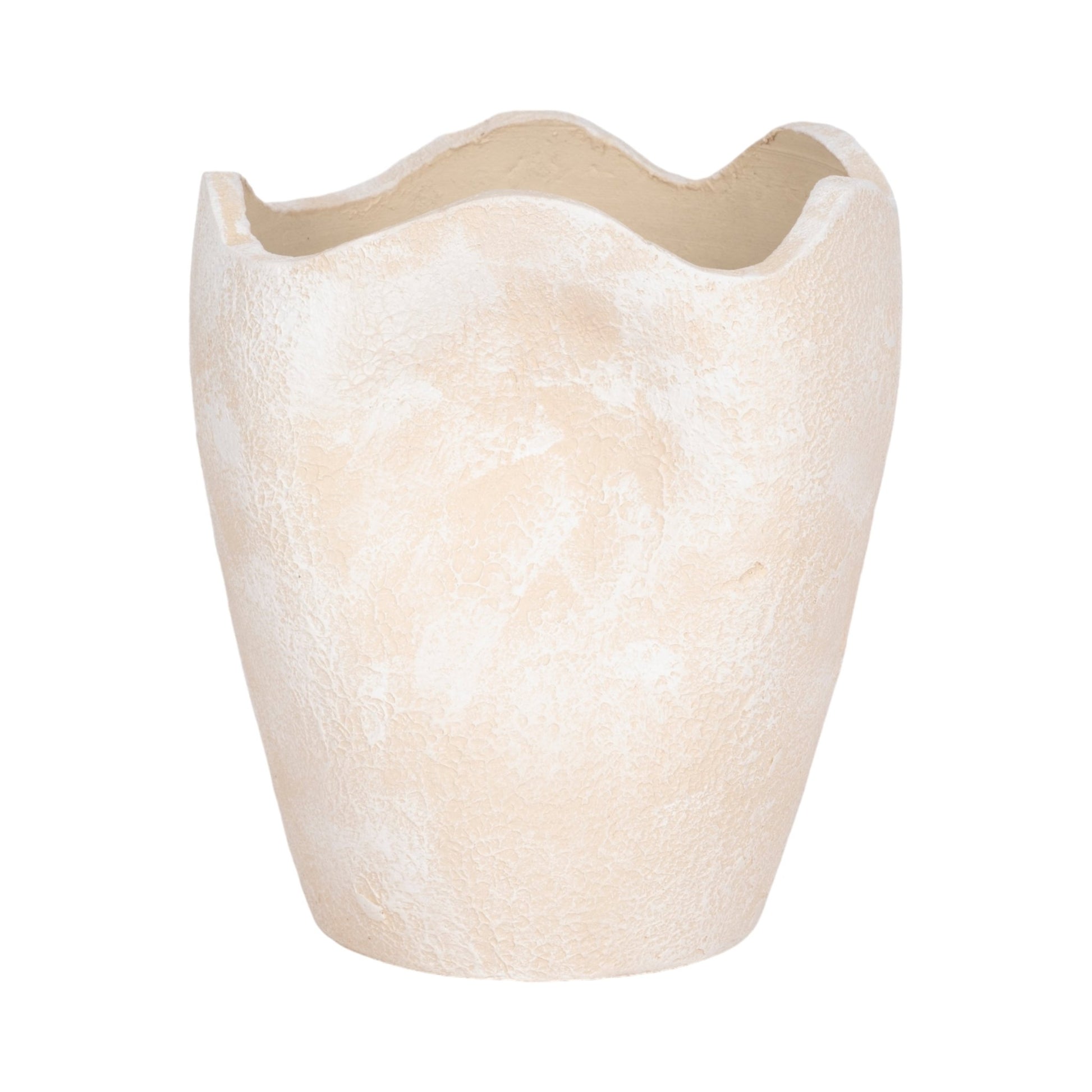 10" ABSTRACT TEXTURED TERRACOTTA VASE, IVORY Vases and Jars| Sagebrook Home