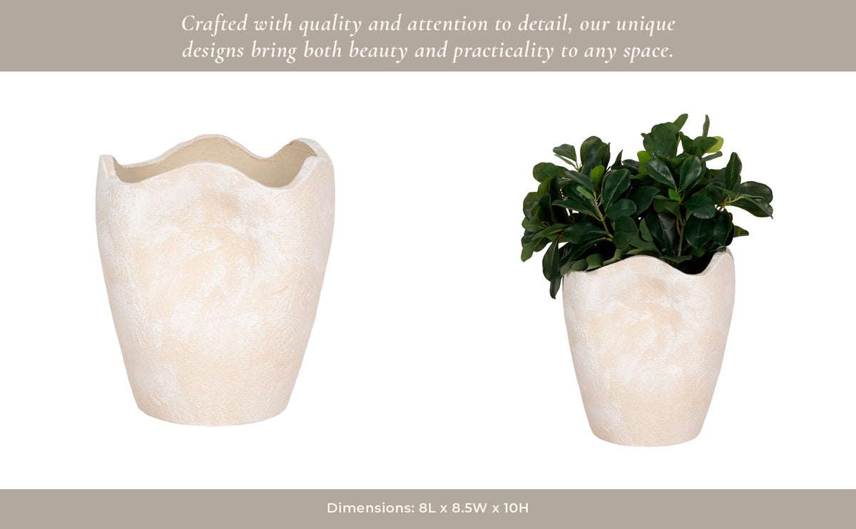 10" ABSTRACT TEXTURED TERRACOTTA VASE, IVORY Vases and Jars| Sagebrook Home
