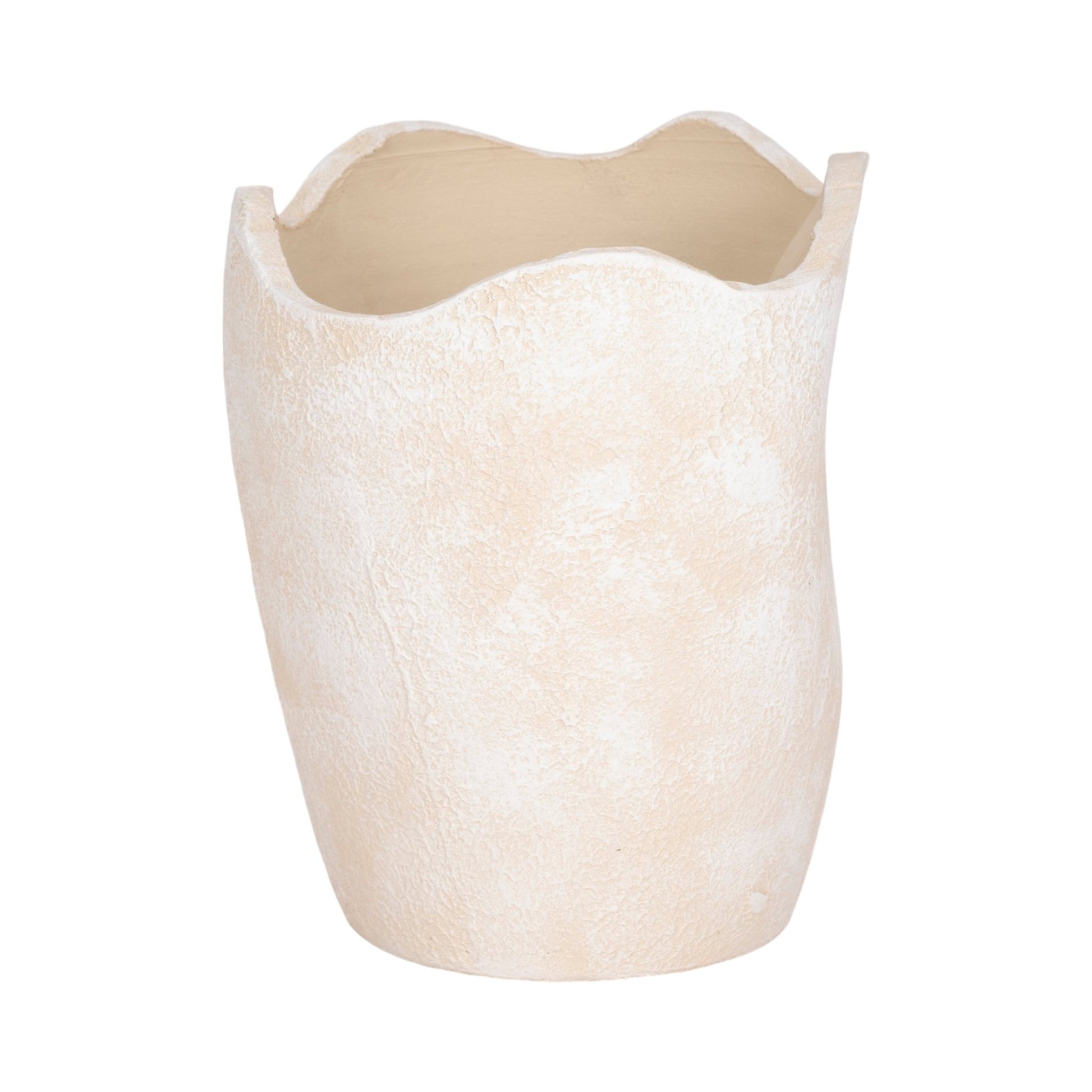 10" ABSTRACT TEXTURED TERRACOTTA VASE, IVORY Vases and Jars| Sagebrook Home