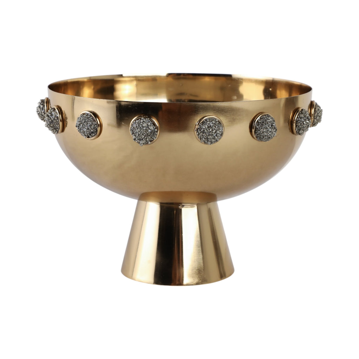 10" Adalyn Pyrite Stone And Steel Bowl Table Decors| Sagebrook Home