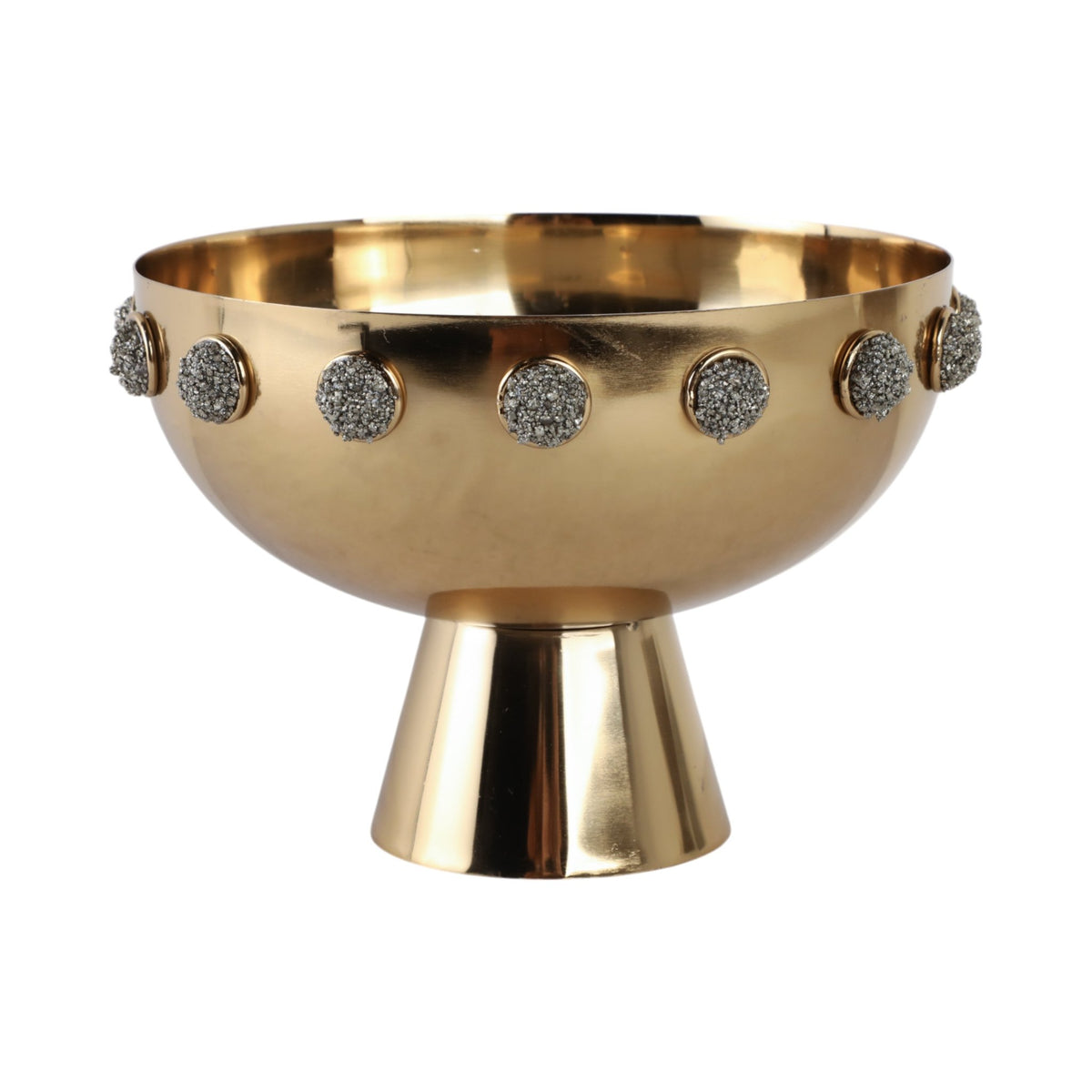 10" Adalyn Pyrite Stone And Steel Bowl Table Decors| Sagebrook Home