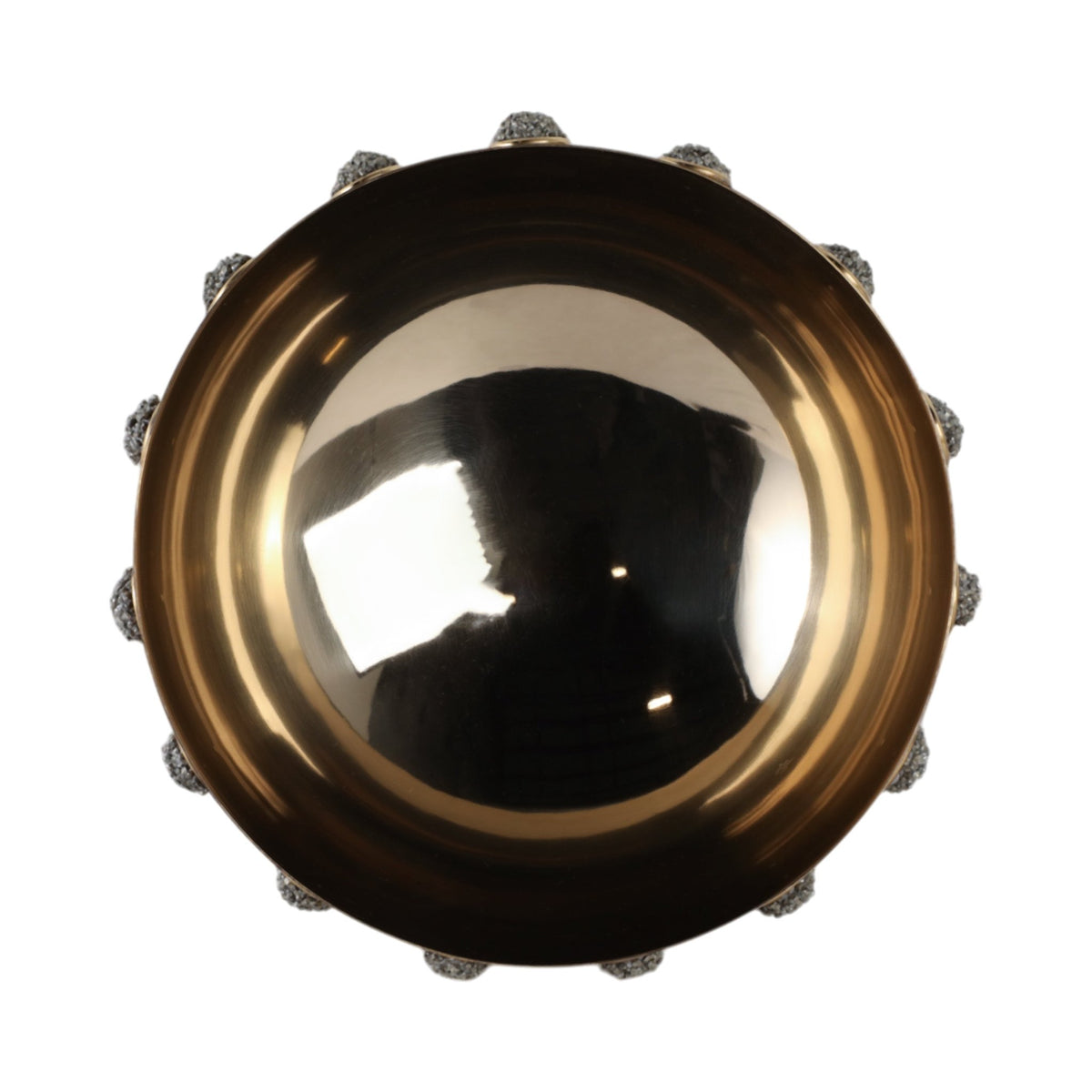 10" Adalyn Pyrite Stone And Steel Bowl Table Decors| Sagebrook Home