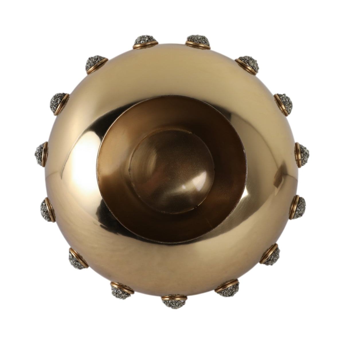 10" Adalyn Pyrite Stone And Steel Bowl Table Decors| Sagebrook Home