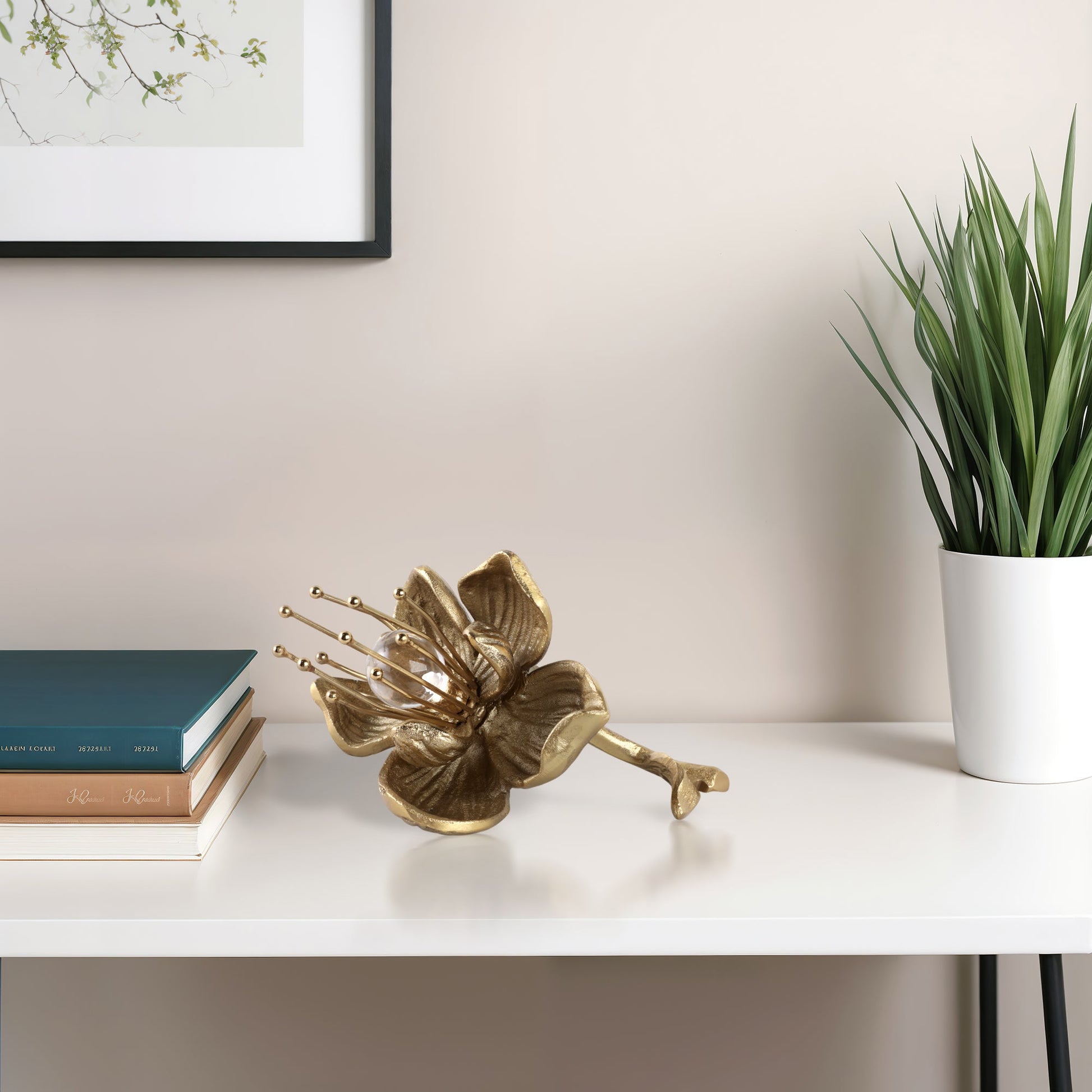 10" Addie Metal Flowers, Gold Table Decors| Sagebrook Home