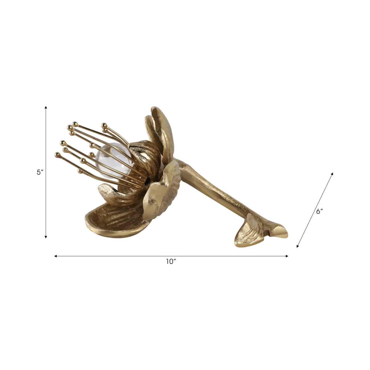 10" Addie Metal Flowers, Gold Table Decors| Sagebrook Home