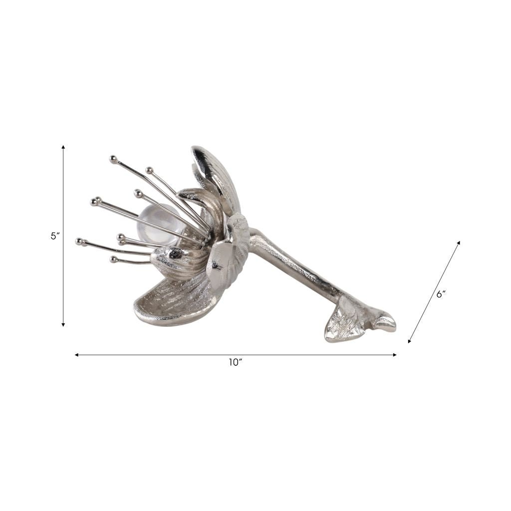 10" ADDIE METAL FLOWERS, SILVER Table Decors| Sagebrook Home