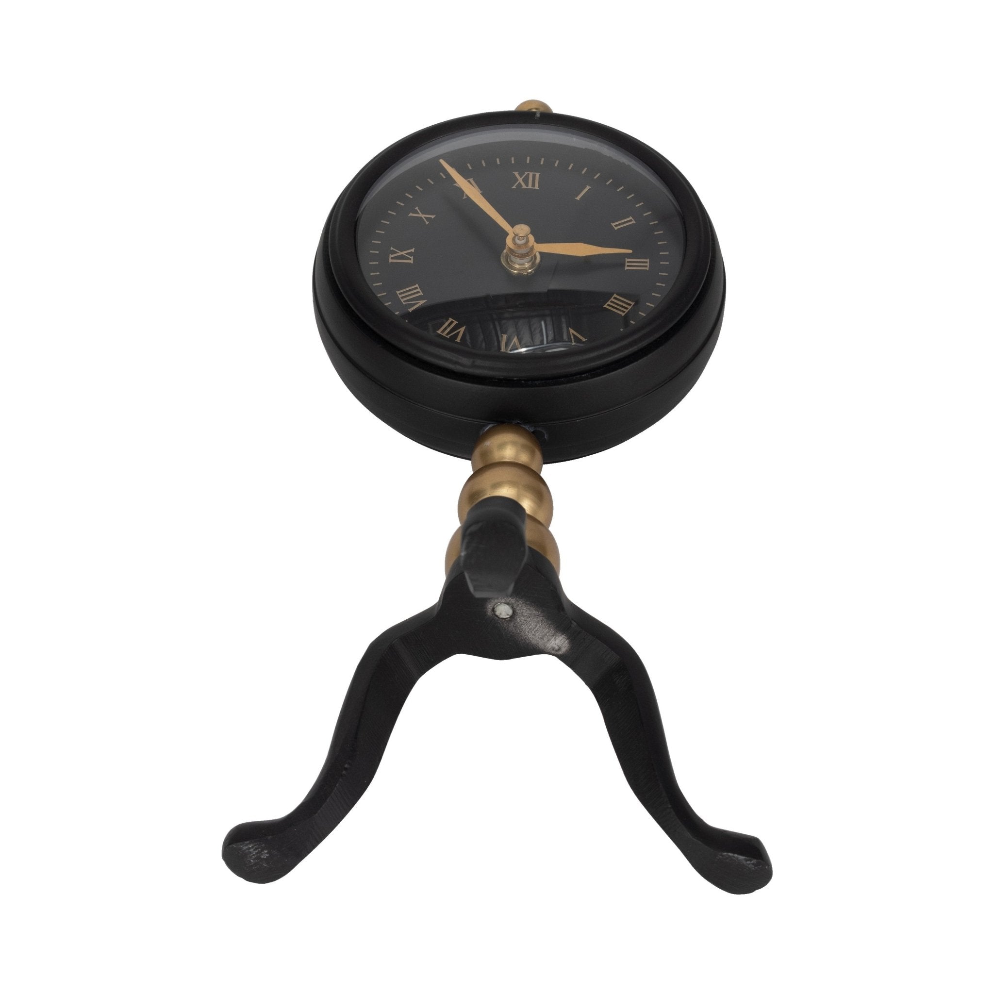 10" Addison Gold And Black Desk Clock Table Decors| Sagebrook Home