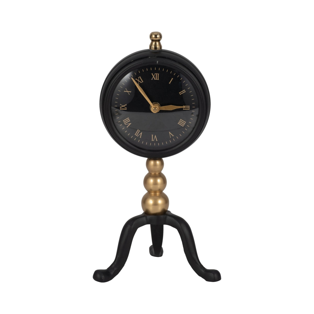 10" Addison Gold And Black Desk Clock Table Decors| Sagebrook Home