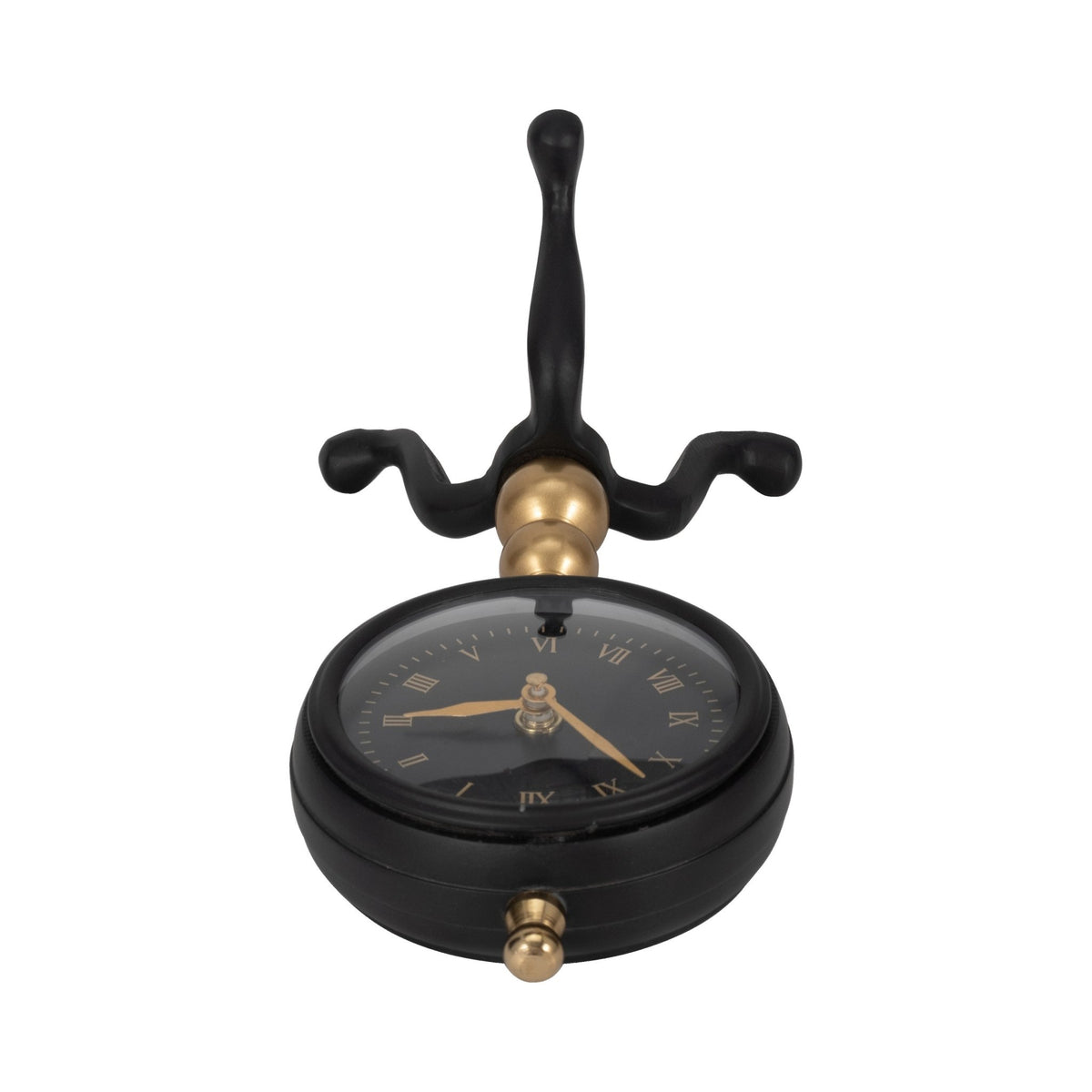 10" Addison Gold And Black Desk Clock Table Decors| Sagebrook Home
