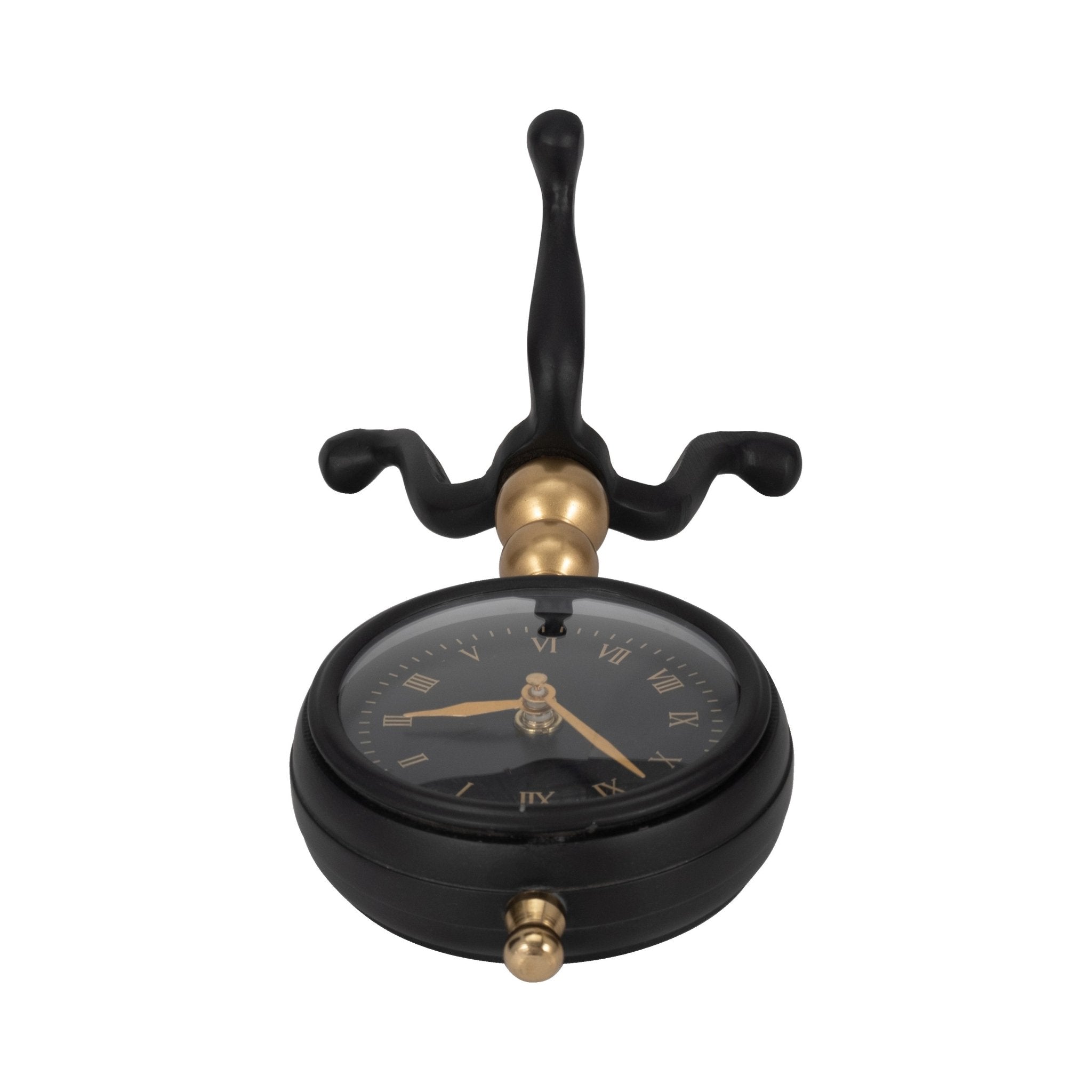 10" Addison Gold And Black Desk Clock Table Decors| Sagebrook Home
