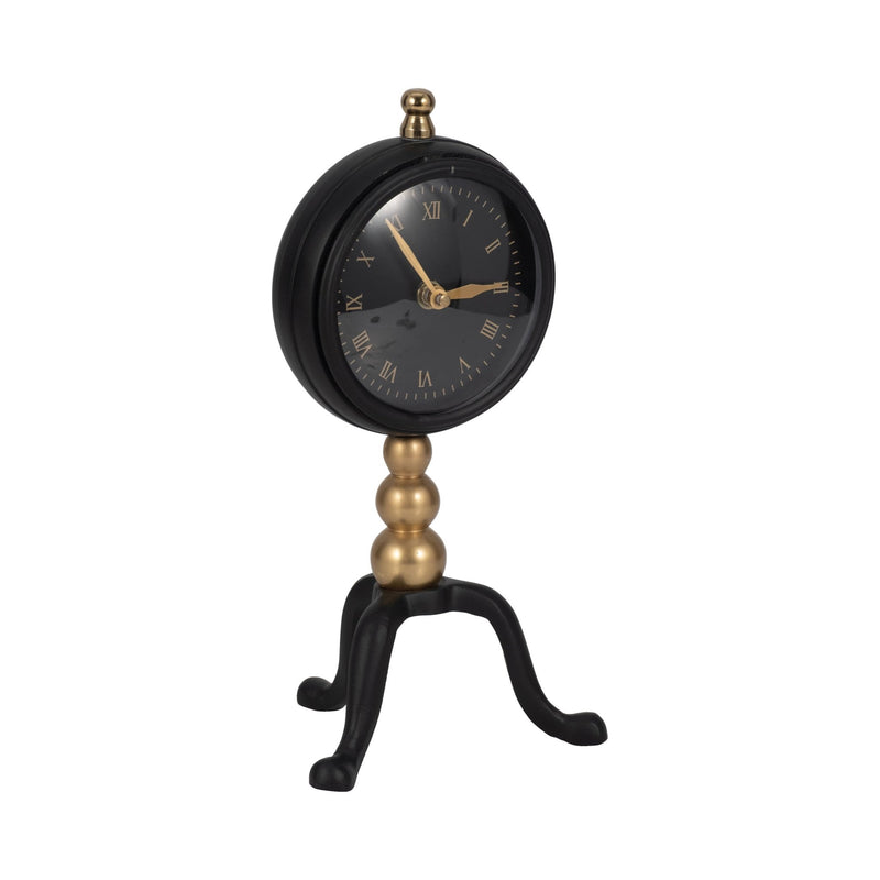 10" Addison Gold And Black Desk Clock - Al Rugaib Furniture