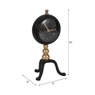 10" Addison Gold And Black Desk Clock - Al Rugaib Furniture