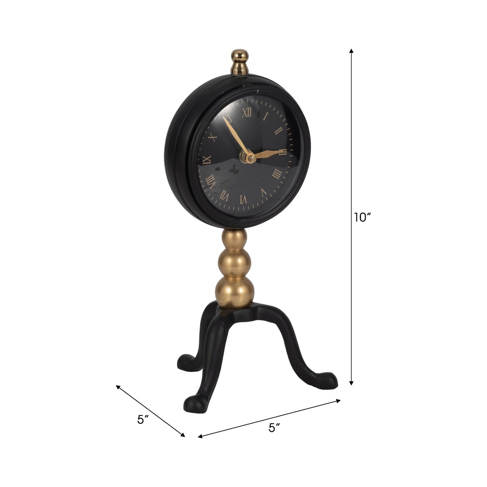 10" Addison Gold And Black Desk Clock Table Decors| Sagebrook Home
