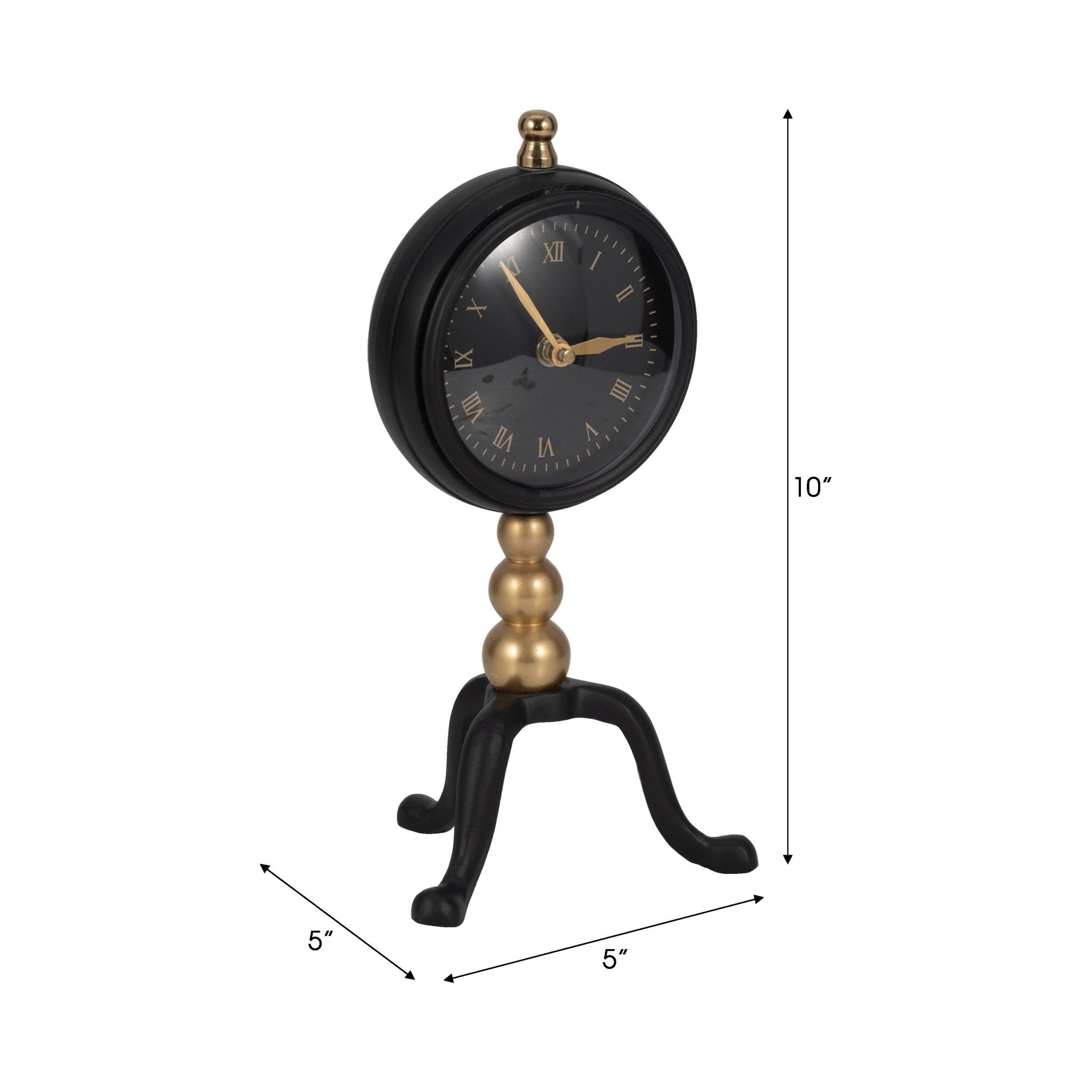 10" Addison Gold And Black Desk Clock Table Decors| Sagebrook Home