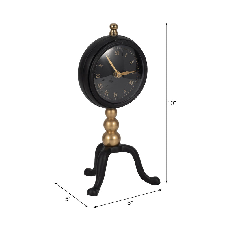 10" Addison Gold And Black Desk Clock - Al Rugaib Furniture