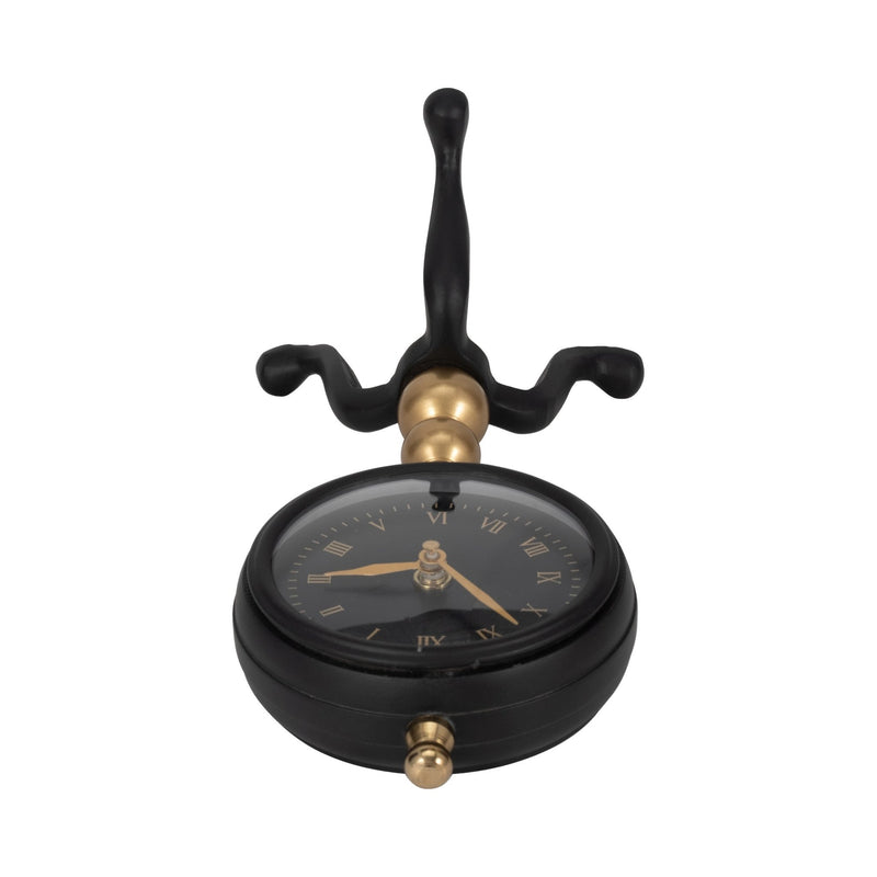 10" Addison Gold And Black Desk Clock - Al Rugaib Furniture