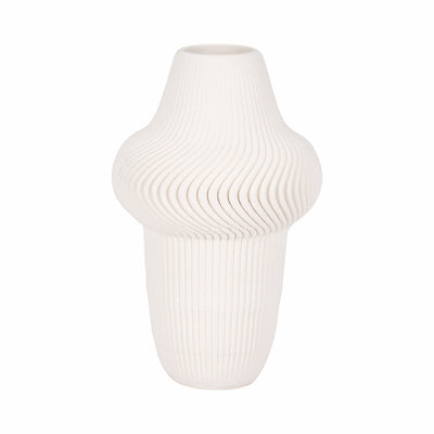 10" ANTILLES 3D PRINTED VASE, IVORY/BEIGE - Al Rugaib Furniture