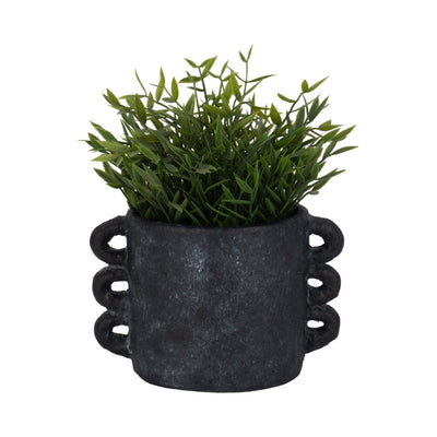 10" Arch Handle Planter, Black - Al Rugaib Furniture