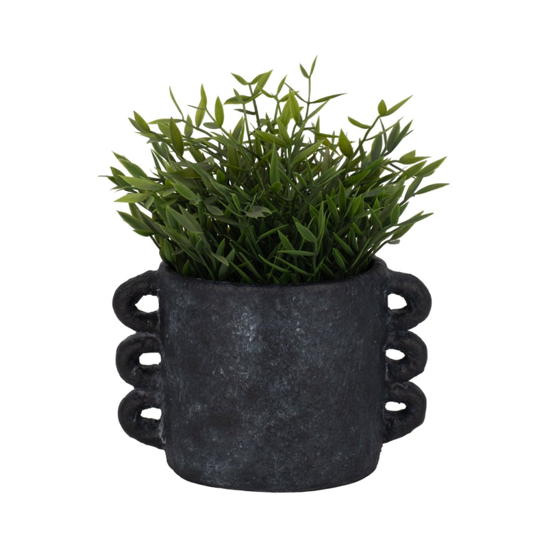 10" Arch Handle Planter, Black - Al Rugaib Furniture
